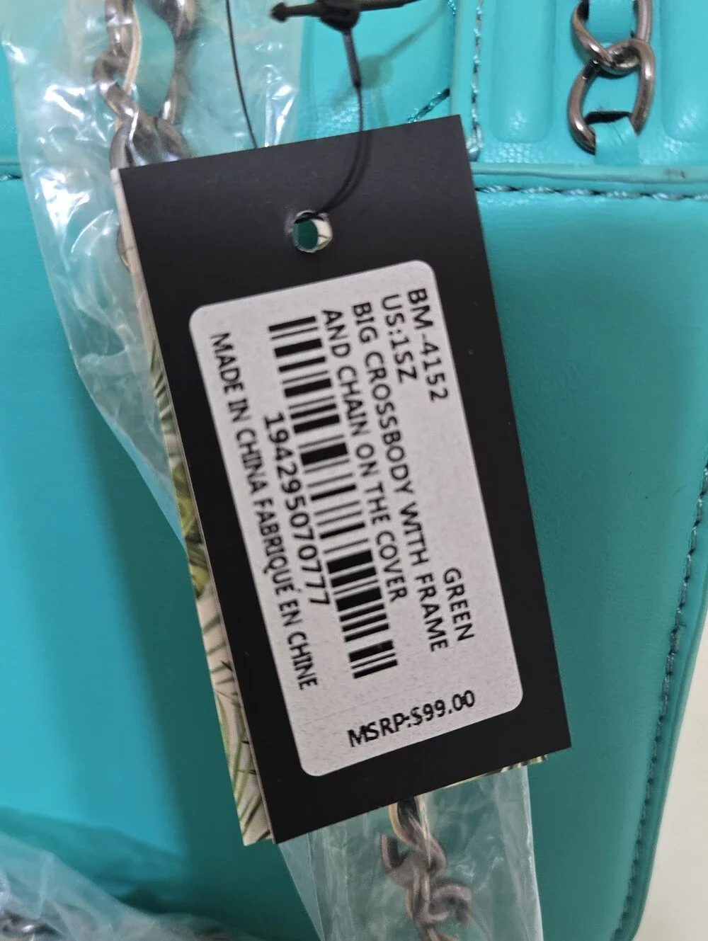 Badgley Mischka Quilted Crossbody Bag in Teal Green